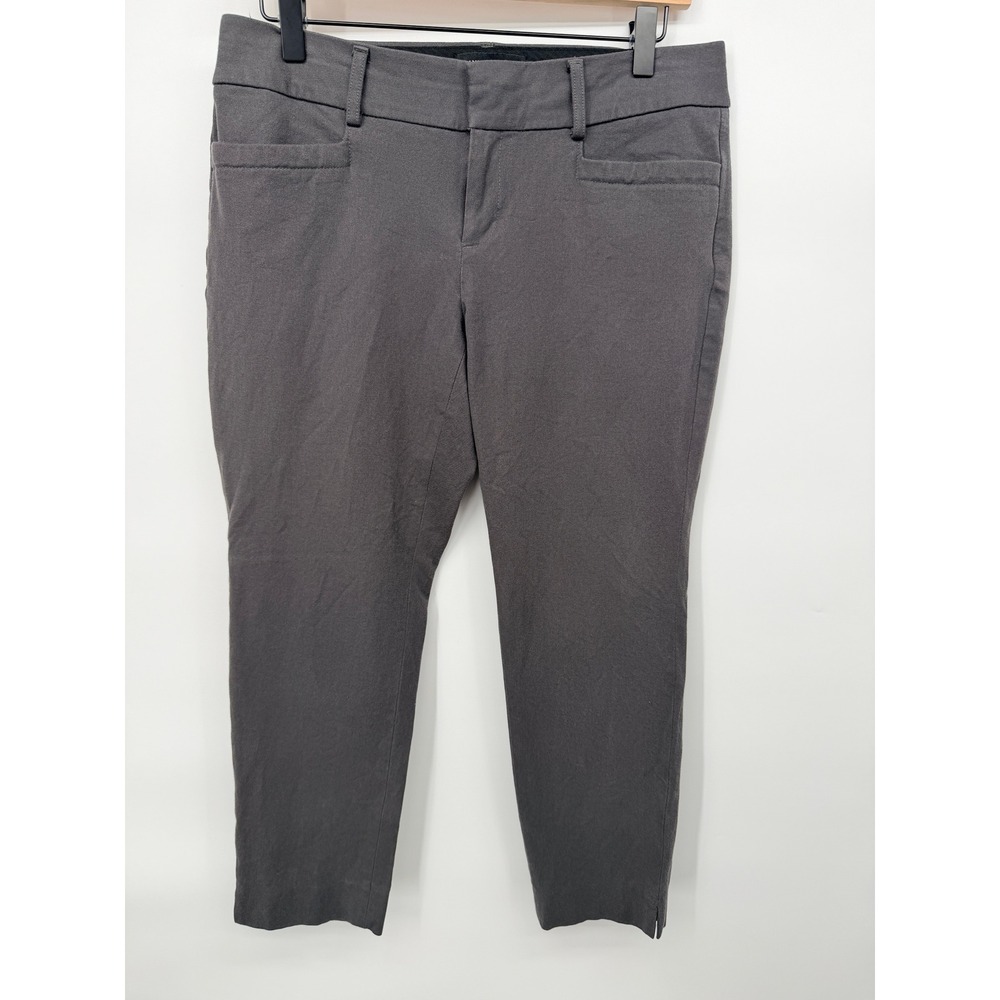 Banana Republic Jackson Fit Pants Womens 8P Dark Grey Good Slim Ankle Asphalt